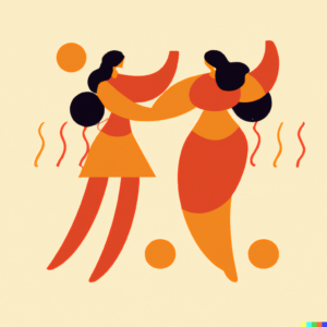 jaide jaide.ai overcoming bias. two persons with different shapes dancing